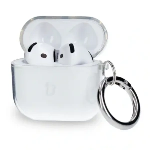 Hurtownia GSM - Elastický obal s karabinou Bizon Case Headphone Clear pro Apple AirPods 4 průhledný - BIZ8028 - {ean13} - Hurt