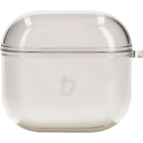 Elastyczne etui z karabińczykiem Bizon Case Headphone Clear do Apple AirPods 4 przezroczysto-czarne