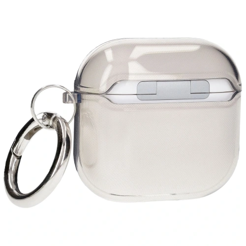 Elastyczne etui z karabińczykiem Bizon Case Headphone Clear do Apple AirPods 4 przezroczysto-czarne