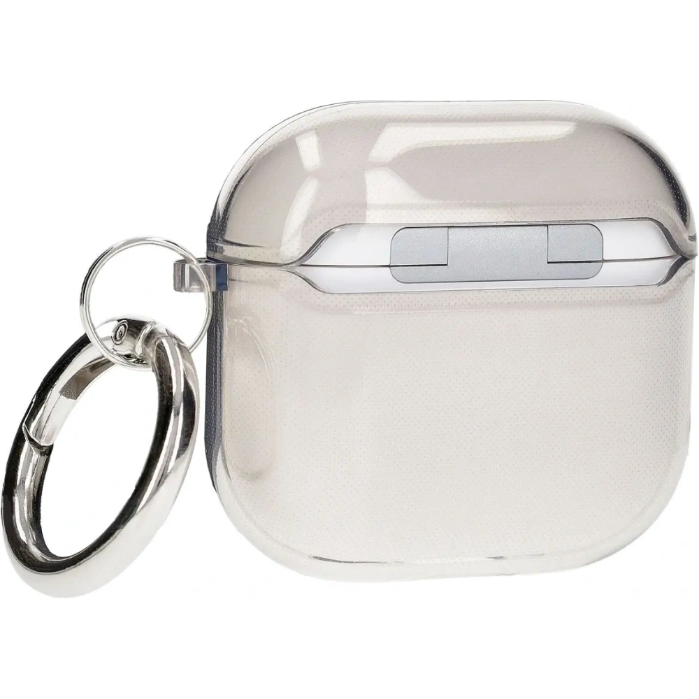 Hurtownia GSM - Elastyczne etui z karabińczykiem Bizon Case Headphone Clear do Apple AirPods 4 przezroczysto-czarne - BIZ8029 - {ean13} - Hurt