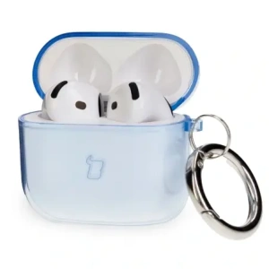 Hurtownia GSM - Elastické pouzdro s karabinou Bizon Case Headphone Clear pro Apple AirPods 4 průhledně-modré - BIZ8030 - {ean13} - Hurt