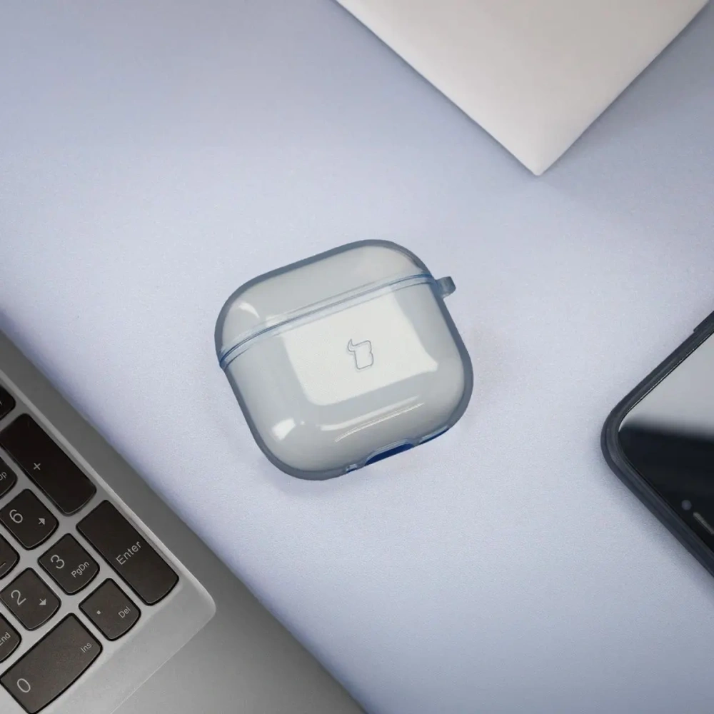 Hurtownia GSM - Bizon Case Headphone Clear Apple AirPods 4 clar-albastru - BIZ8030 - {ean13} - Hurt