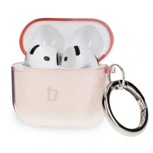Hurtownia GSM - Elastický obal s karabinou Bizon Case Headphone Clear pro Apple AirPods 4 průhledně-růžový - BIZ8031 - {ean13} - Hurt