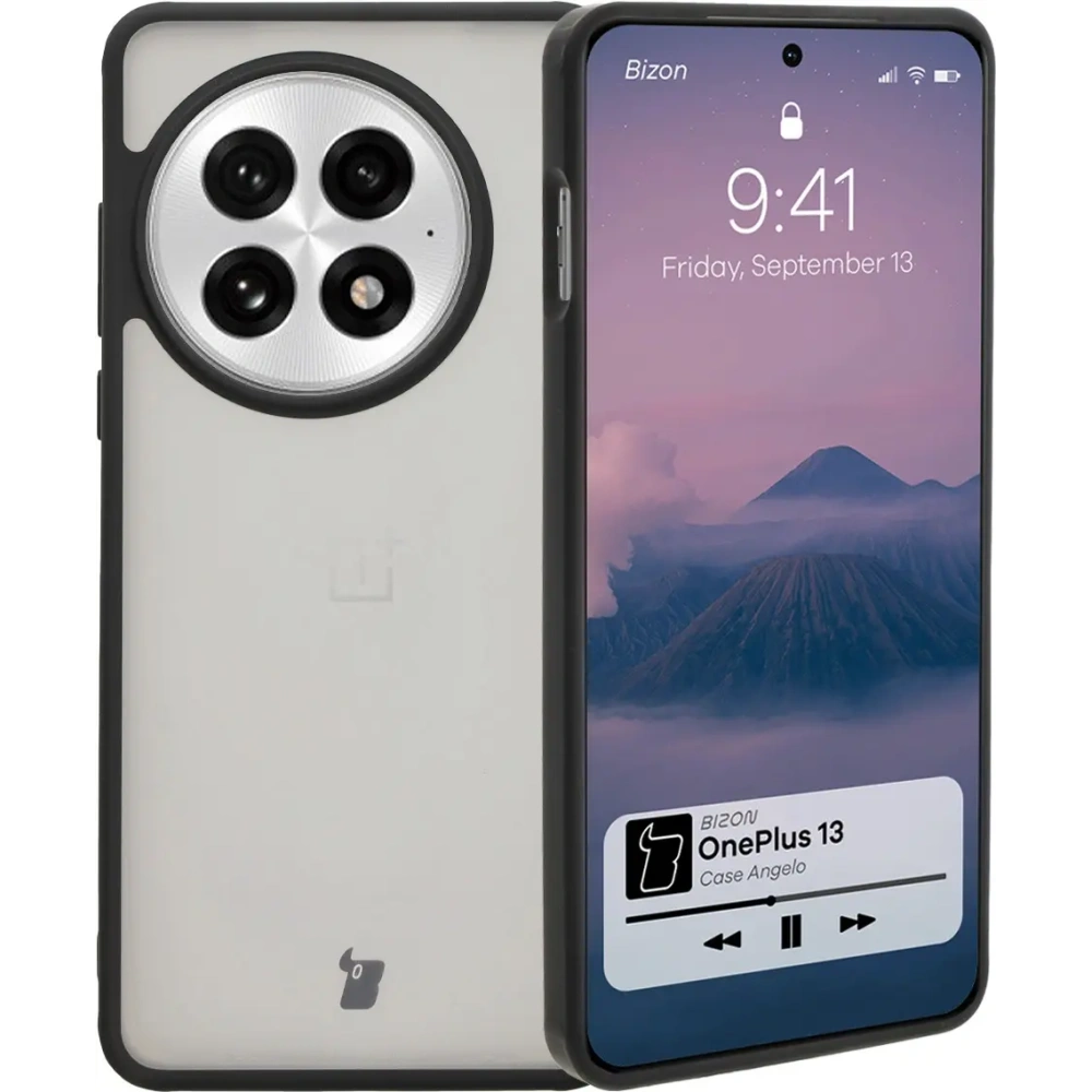 Hurtownia GSM - Bizon Husa Angelo OnePlus 13 fumurie cu ramă neagră - BIZ8034 - {ean13} - Hurt
