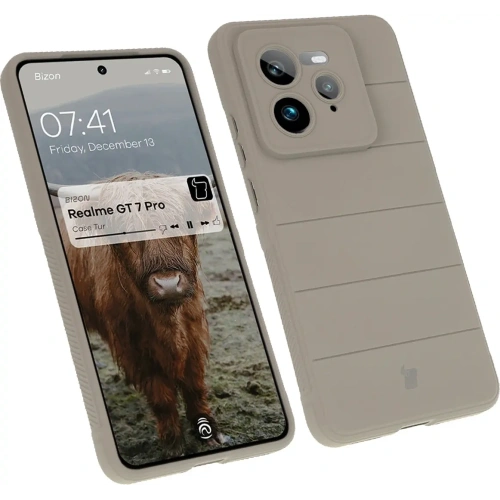 Pancerne etui Bizon Case Tur do Realme GT 7 Pro jasnoszare