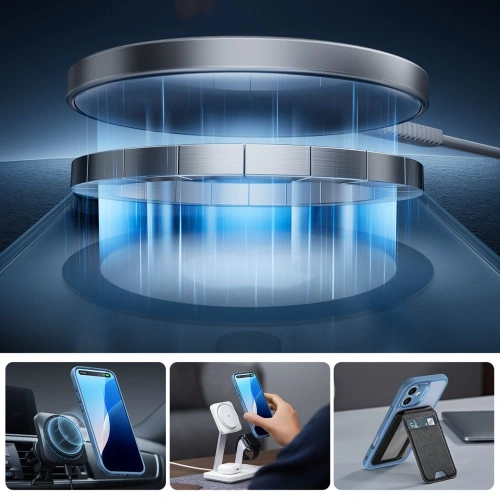 Etui + szkło  ESR Classic Pro Set Halolock MagSafe Apple iPhone 16 Frosted Blue