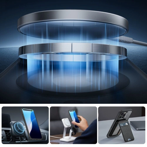 Etui + szkło  ESR Classic Pro Set Halolock MagSafe Apple iPhone 16 Pro Frosted Black