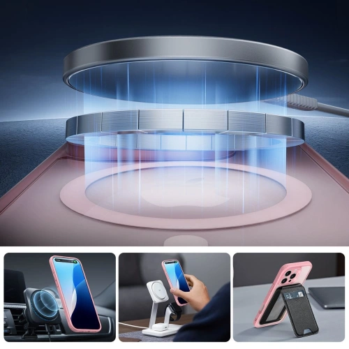 Etui + szkło  ESR Classic Pro Set Halolock MagSafe Apple iPhone 16 Pro Max Frosted Pink