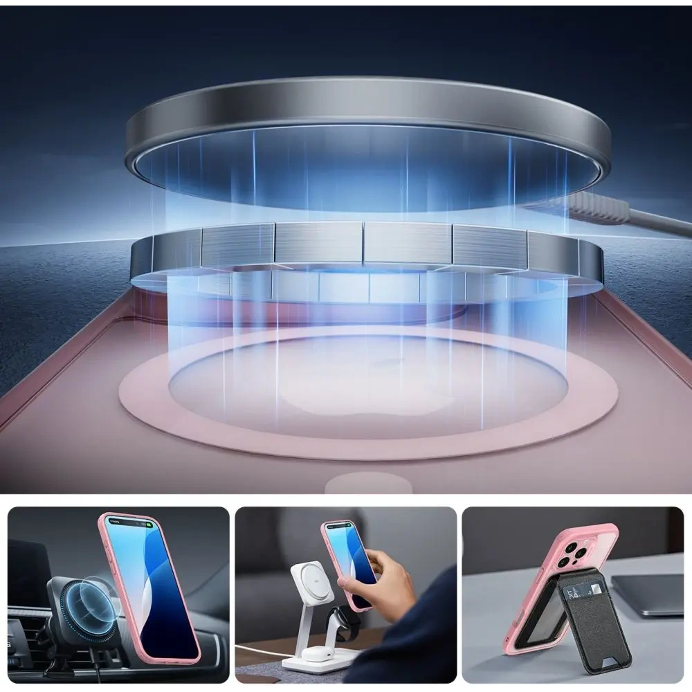 Hurtownia GSM - Etui + sklo ESR Classic Pro Set Halolock MagSafe Apple iPhone 16 Pro Max Frosted Pink - ESR875 - {ean13} - Hurt