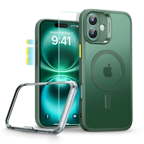 Etui + szkło  ESR Classic Pro Set Halolock MagSafe Apple iPhone 16 Frosted Green
