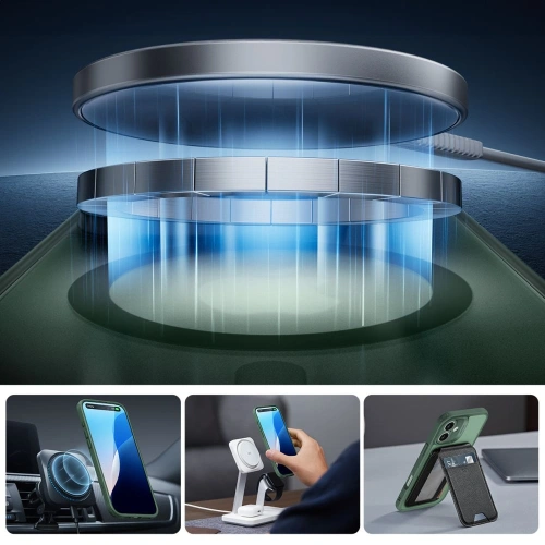 Etui + szkło  ESR Classic Pro Set Halolock MagSafe Apple iPhone 16 Frosted Green