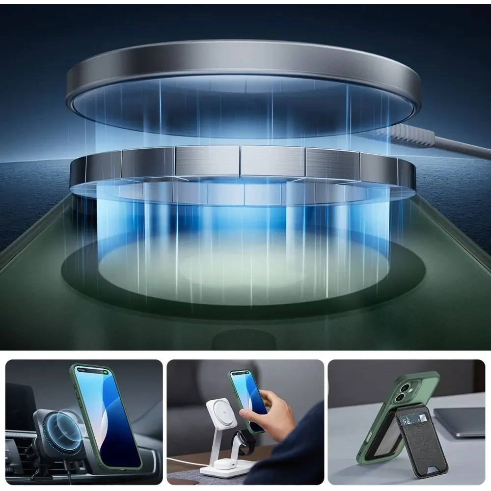 Hurtownia GSM - Etui + sklo ESR Classic Pro Set Halolock MagSafe Apple iPhone 16 Frosted Green - ESR877 - {ean13} - Hurt