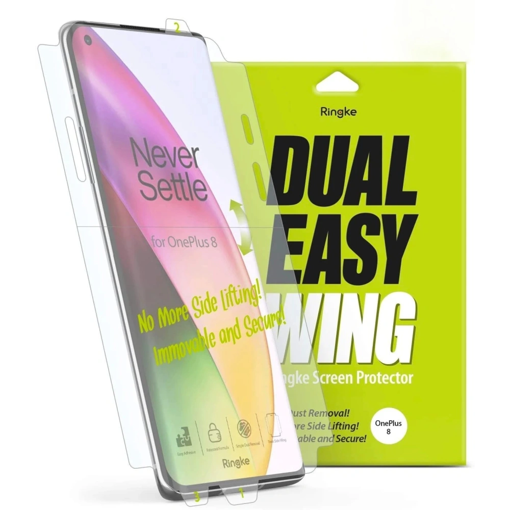 Hurtownia GSM - Folia hydrożelowa Ringke Dual Easy Wing Full Cover OnePlus 8 [2 PACK] - RGK1176 - {ean13} - Hurt