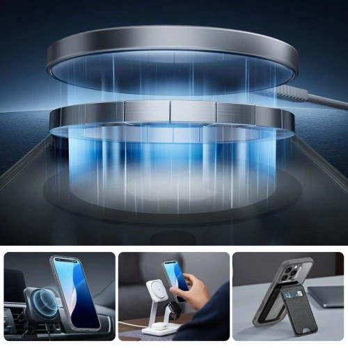 Etui + szkło  ESR Classic Pro Set Halolock MagSafe Apple iPhone 16 Pro Frosted Grey