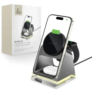 Wholesale Tech-Protect QI15W-A43 3in1 Magnetic MagSafe Wireless Charger Black - THP3697 - {ean13} - Hurt