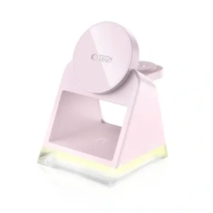 Wholesale Tech-Protect QI15W-A43 3in1 Magnetic MagSafe Wireless Charger Baby Pink - THP3698 - {ean13} - Hurt