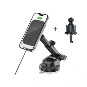 Hurtownia GSM - Tech-Protect MM15W-V9 Magnetic MagSafe műszerfal és szellőző autós tartó vezeték nélküli töltő 15W Fekete - THP3699 - {ean13} - Hurt