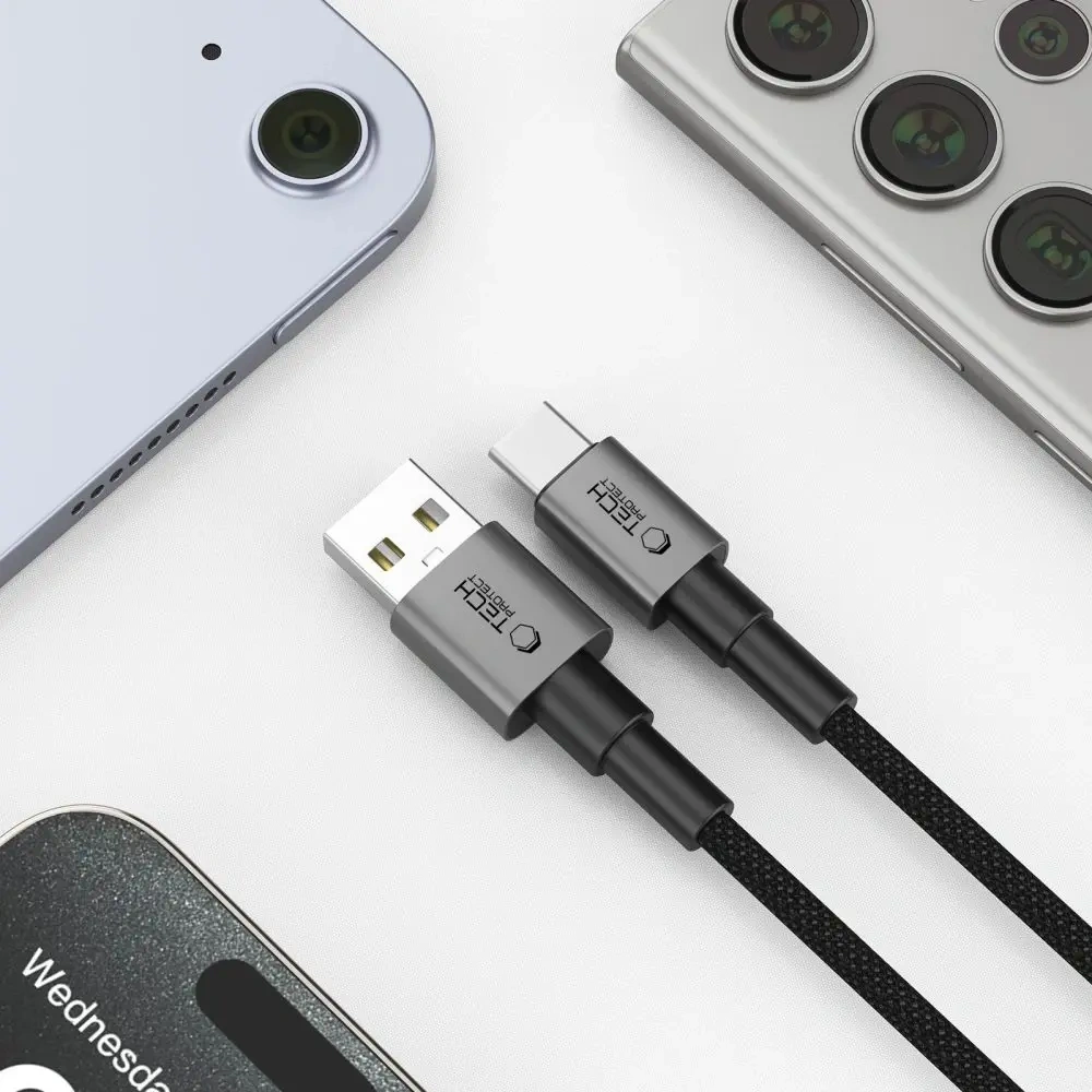 Hurtownia GSM - Tech-Protect Ultraboost DNA USB-A / USB-C Kabel 15W/3A 100cm Eisen Grau - THP3703 - {ean13} - Hurt