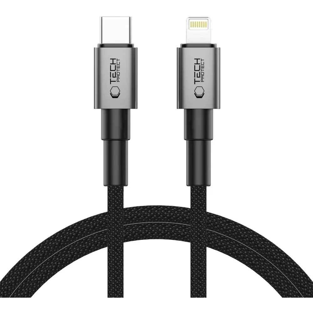 Hurtownia GSM - Tech-Protect Ultraboost DNA USB-C / Lightning Kábel PD27W/3A 100cm Vas Szürke - THP3719 - {ean13} - Hurt