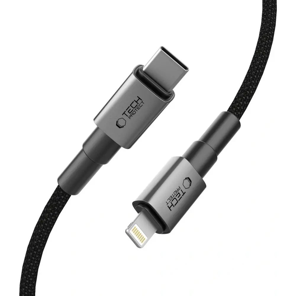 Hurtownia GSM - Tech-Protect Ultraboost DNA USB-C / Lightning Kábel PD27W/3A 100cm Vas Szürke - THP3719 - {ean13} - Hurt