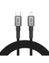 Tech-Protect Ultraboost DNA USB-C / Lightning Kábel PD27W/3A 200cm Vas Szürke