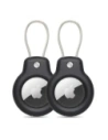 Tech-Protect Rauhe Ader Apple Airtag Schwarz [2 PACK]