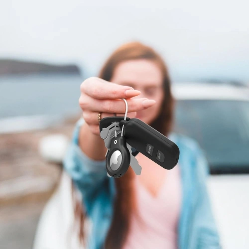 Etui Tech-Protect Rough Vein Apple Airtag Black [2 PACK]