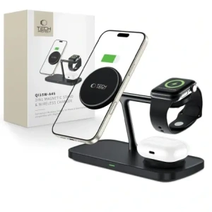 Hurtownia GSM - Tech-Protect QI15W-A45 3in1 Magnetic Încărcător Wireless MagSafe Negru - THP3732 - {ean13} - Hurt