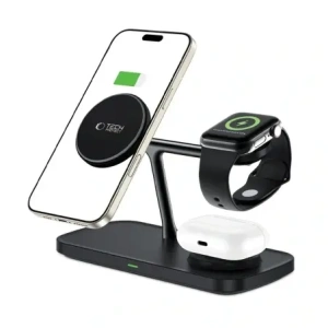 Wholesale Tech-Protect QI15W-A45 3in1 Magnetic MagSafe Wireless Charger Black - THP3732 - {ean13} - Hurt