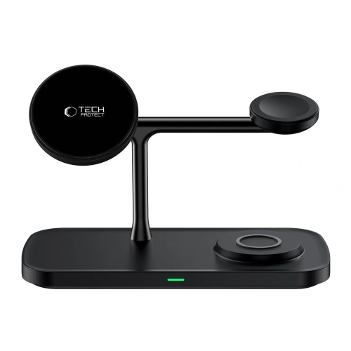 Ładowarka bezprzewodowa Tech-Protect QI15W-A45 3in1 Magnetic MagSafe Wireless Charger Black