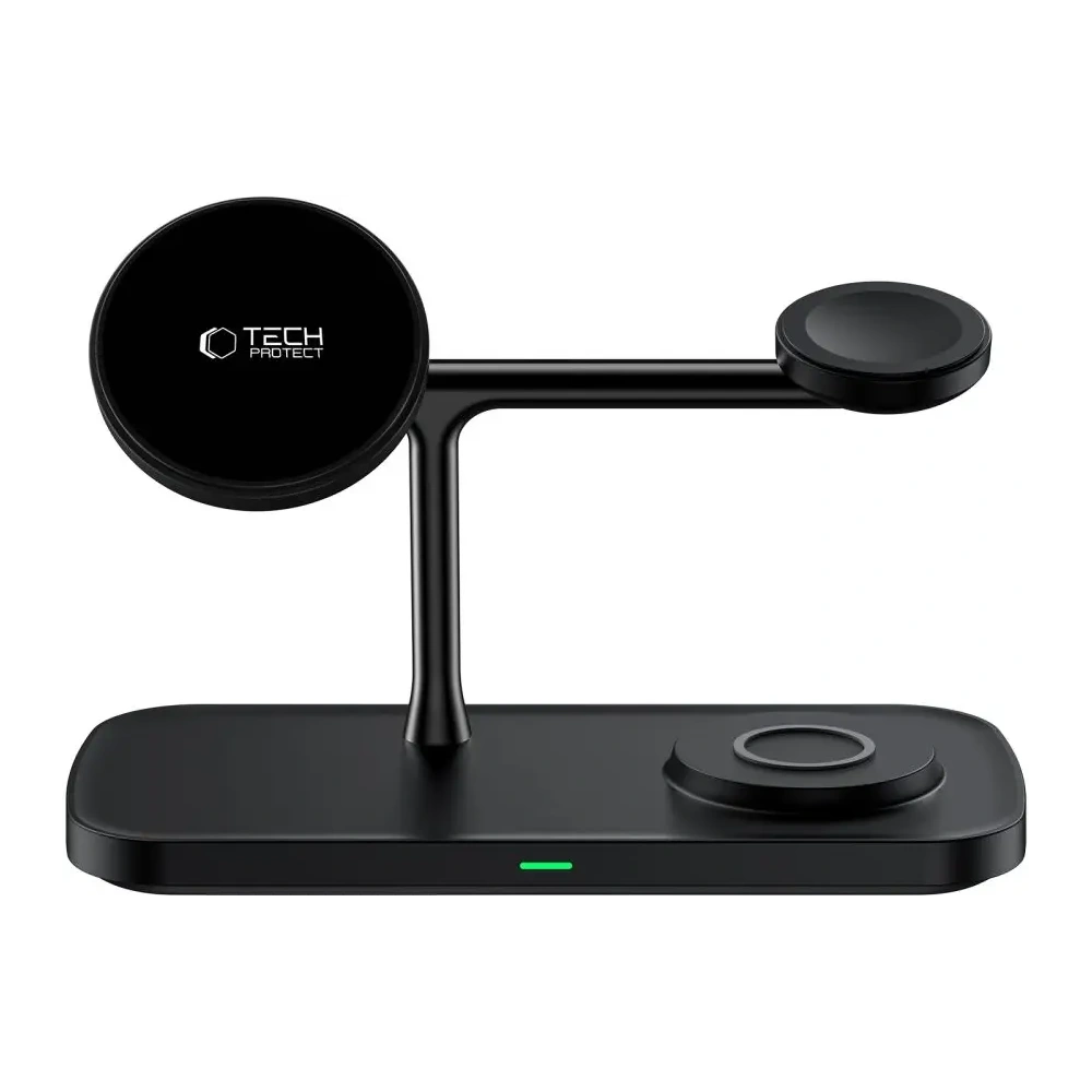 Hurtownia GSM - Bezdrátová nabíječka Tech-Protect QI15W-A45 3v1 Magnetic MagSafe Wireless Charger Black - THP3732 - {ean13} - Hurt