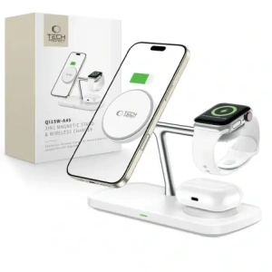 Wholesale Tech-Protect QI15W-A45 3in1 Magnetic MagSafe Wireless Charger White - THP3733 - {ean13} - Hurt