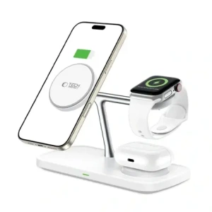 Hurtownia GSM - Tech-Protect QI15W-A45 3in1 Magnetic MagSafe Vezeték nélküli Töltő Fehér - THP3733 - {ean13} - Hurt