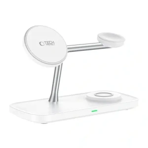 Hurtownia GSM - Tech-Protect QI15W-A45 3in1 Magnetic MagSafe Vezeték nélküli Töltő Fehér - THP3733 - {ean13} - Hurt