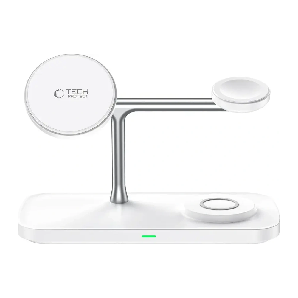 Hurtownia GSM - Tech-Protect QI15W-A45 3in1 Magnetic MagSafe Vezeték nélküli Töltő Fehér - THP3733 - {ean13} - Hurt