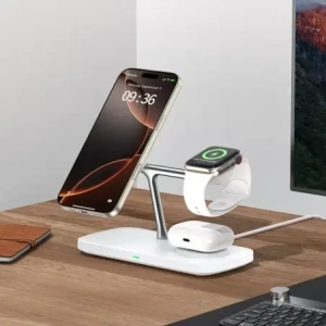 Wholesale Tech-Protect QI15W-A45 3in1 Magnetic MagSafe Wireless Charger White - THP3733 - {ean13} - Hurt