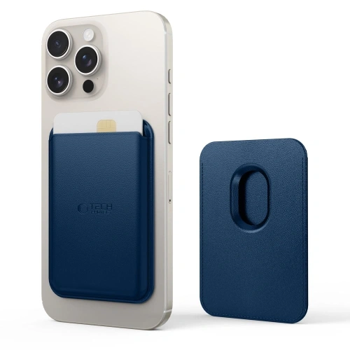 Magnetyczne etui na karty Tech-Protect MagWallet MagSafe Universal Magnetic Card Holder Navy Blue