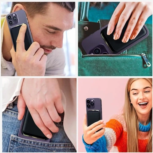 Magnetyczne etui na karty Tech-Protect MagWallet MagSafe Universal Magnetic Card Holder Navy Blue