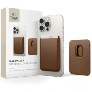 Hurtownia GSM - Magnetické pouzdro na karty Tech-Protect MagWallet MagSafe Universal Magnetic Držák karet Hnědý - THP3736 - {ean13} - Hurt