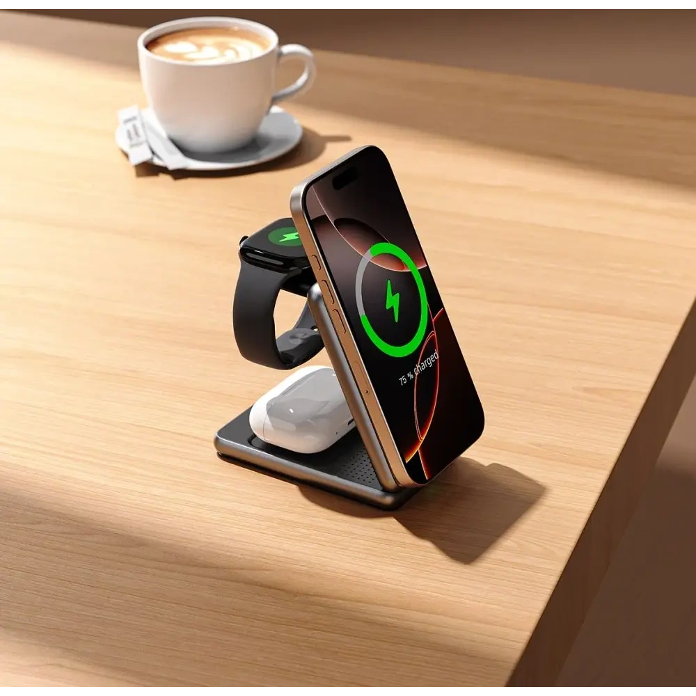 Hurtownia GSM - Tech-Protect QI15W-A42 3in1 Magnetic MagSafe Wireless Charger Space Grau - THP3737 - {ean13} - Hurt