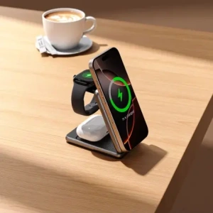 Wholesale Tech-Protect QI15W-A42 3in1 Magnetic MagSafe Wireless Charger Desert Gold - THP3738 - {ean13} - Hurt