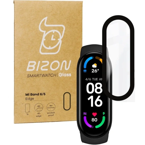 Szkło hartowane Bizon Glass Edge do Xiaomi Mi Band 6 / 5 czarne