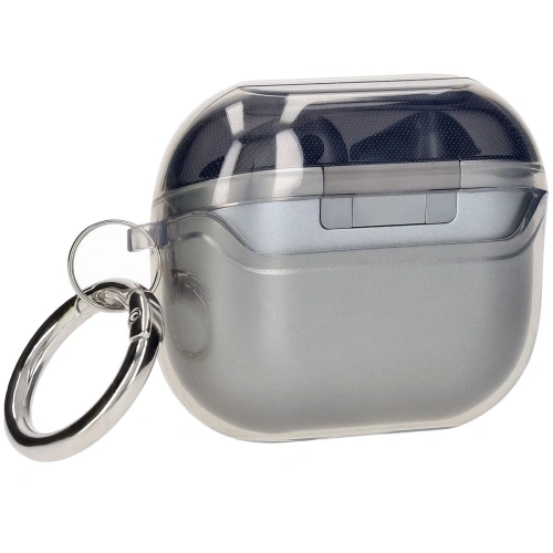 Elastyczne etui z karabińczykiem Bizon Case Headphone Clear do Samsung Galaxy Buds 3/3 Pro przeźroczysto-czarne