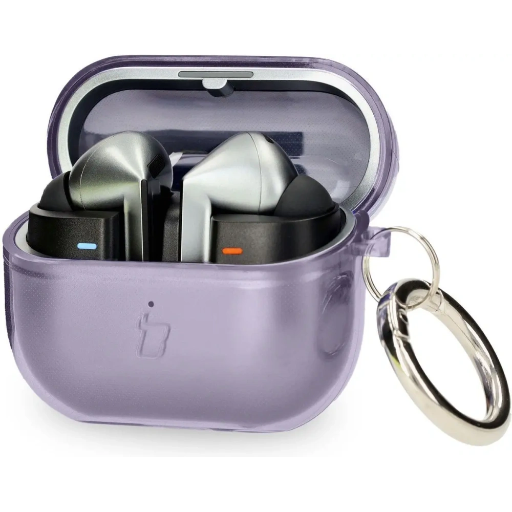 Hurtownia GSM - Elastické pouzdro s karabinou Bizon Case Headphone Clear pro Samsung Galaxy Buds 3/3 Pro průhledné-fialové - BIZ8065 - {ean13} - Hurt
