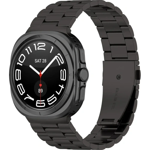 Pasek ze stali nierdzewnej Bizon Strap Watch Aura do Samsung Galaxy Watch Ultra 47 mm czarny