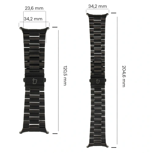 Pasek ze stali nierdzewnej Bizon Strap Watch Aura do Samsung Galaxy Watch Ultra 47 mm czarny