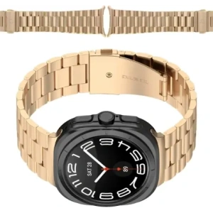 Hurtownia GSM - Pásek z nerezové oceli Bizon Strap Watch Aura do Samsung Galaxy Watch Ultra 47 mm růžovo-zlatý - BIZ8073 - {ean13} - Hurt