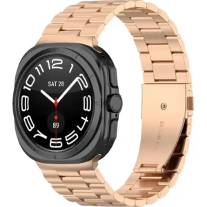 Hurtownia GSM - Pásek z nerezové oceli Bizon Strap Watch Aura do Samsung Galaxy Watch Ultra 47 mm růžovo-zlatý - BIZ8073 - {ean13} - Hurt