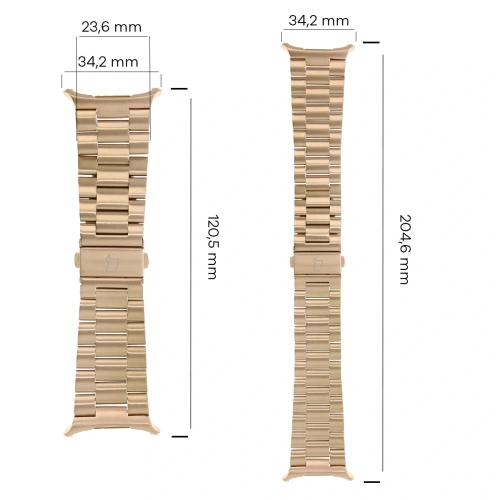 Pasek ze stali nierdzewnej Bizon Strap Watch Aura do Samsung Galaxy Watch Ultra 47 mm różowozłoty