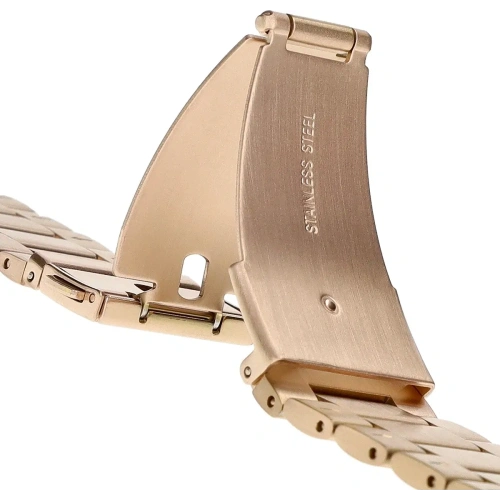 Pasek ze stali nierdzewnej Bizon Strap Watch Aura do Samsung Galaxy Watch Ultra 47 mm różowozłoty